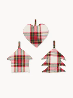 Set 3 presine natalizie tartan