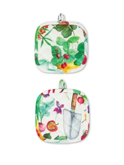 Set 2 presine panama di cotone stampa vegetale