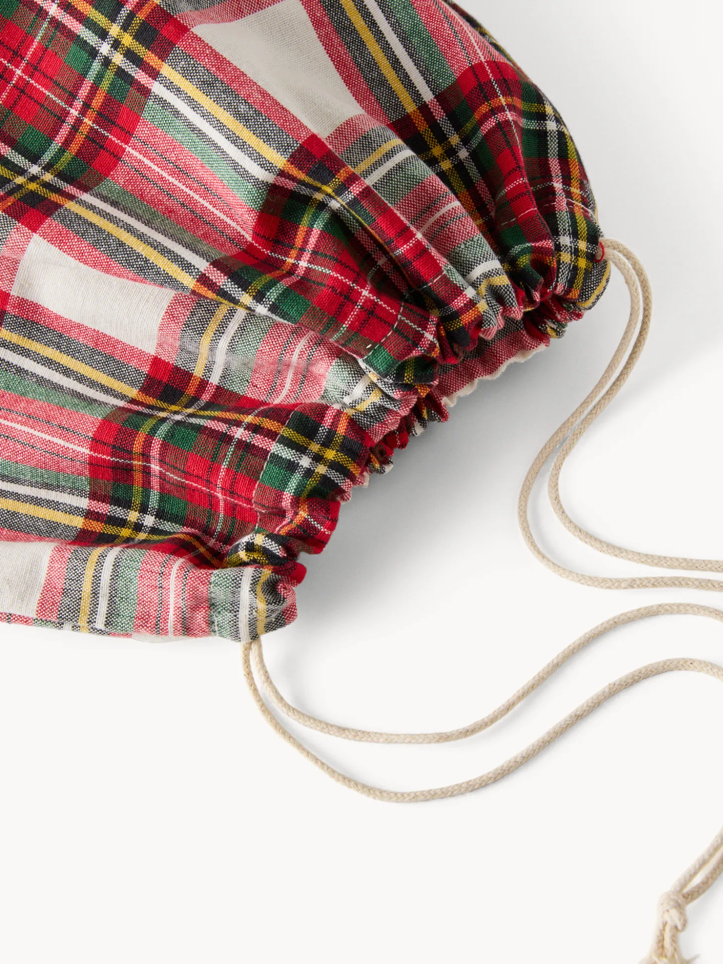 Set 2 sacchetti tartan in puro cotone tinto filo