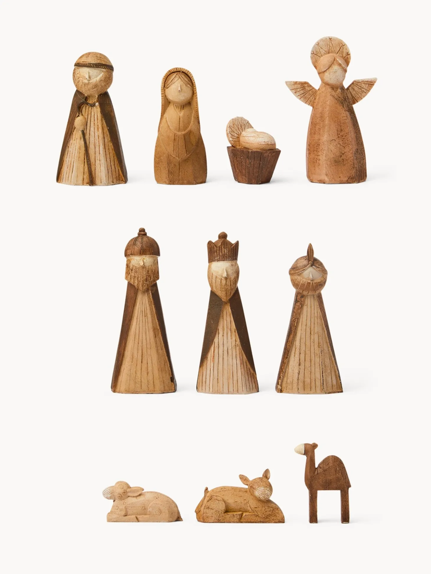 Set 11 soggetti natività in legno