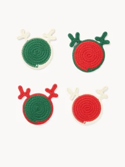 Set 4 sottobicchieri renna