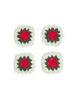 Set 4 sottobicchieri uncinetto in cotone