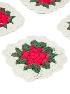 Set 4 sottobicchieri uncinetto in cotone