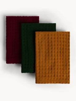 Set 3 strofinacci in puro cotone a nido d'ape