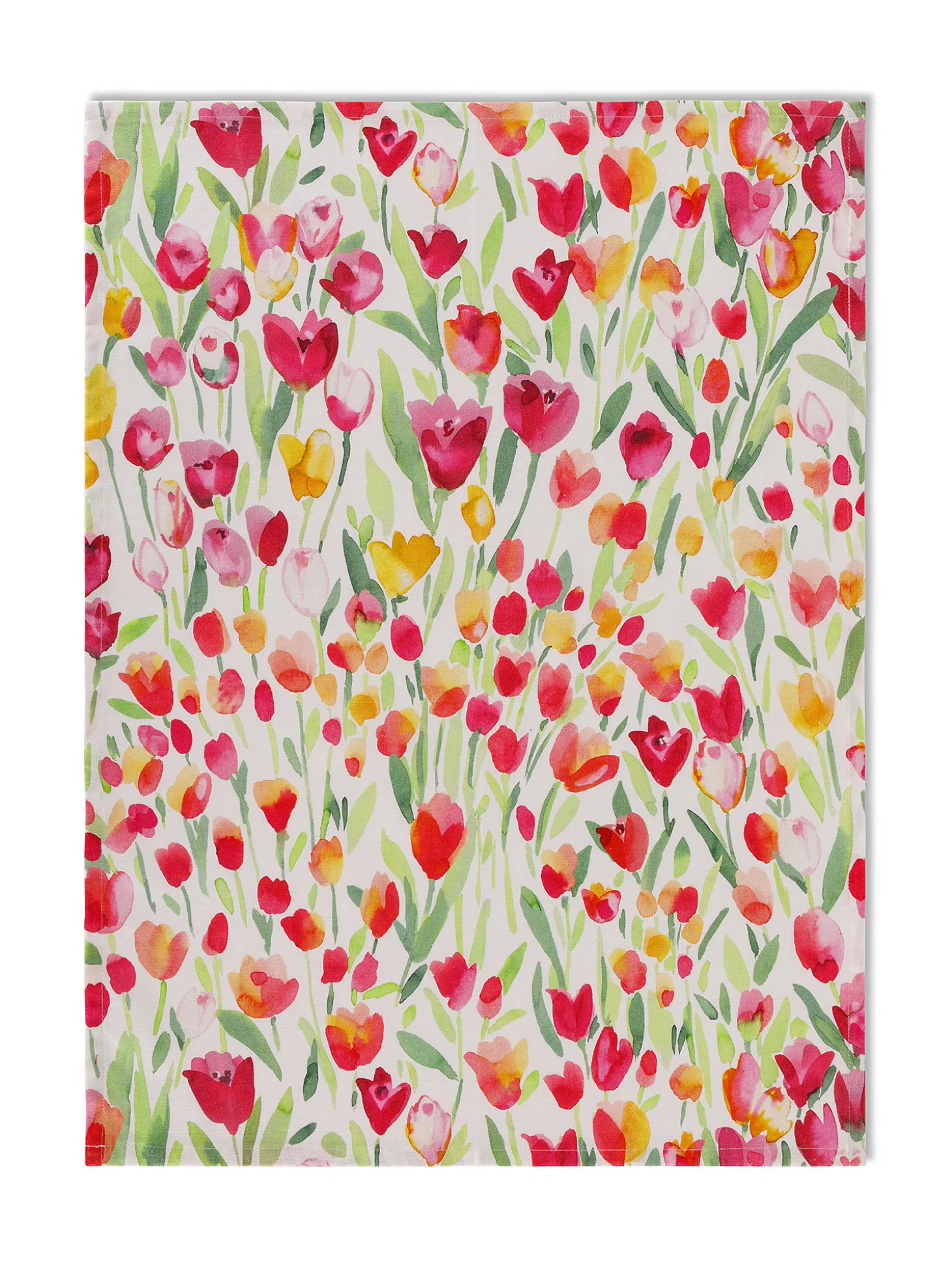 Set 2 strofinacci panama di cotone stampa tulipani
