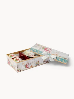 Set 2 tazze caffè in new bone china Babbo Natale vintage