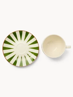 Set 4 tazze tè in new bone china a righe