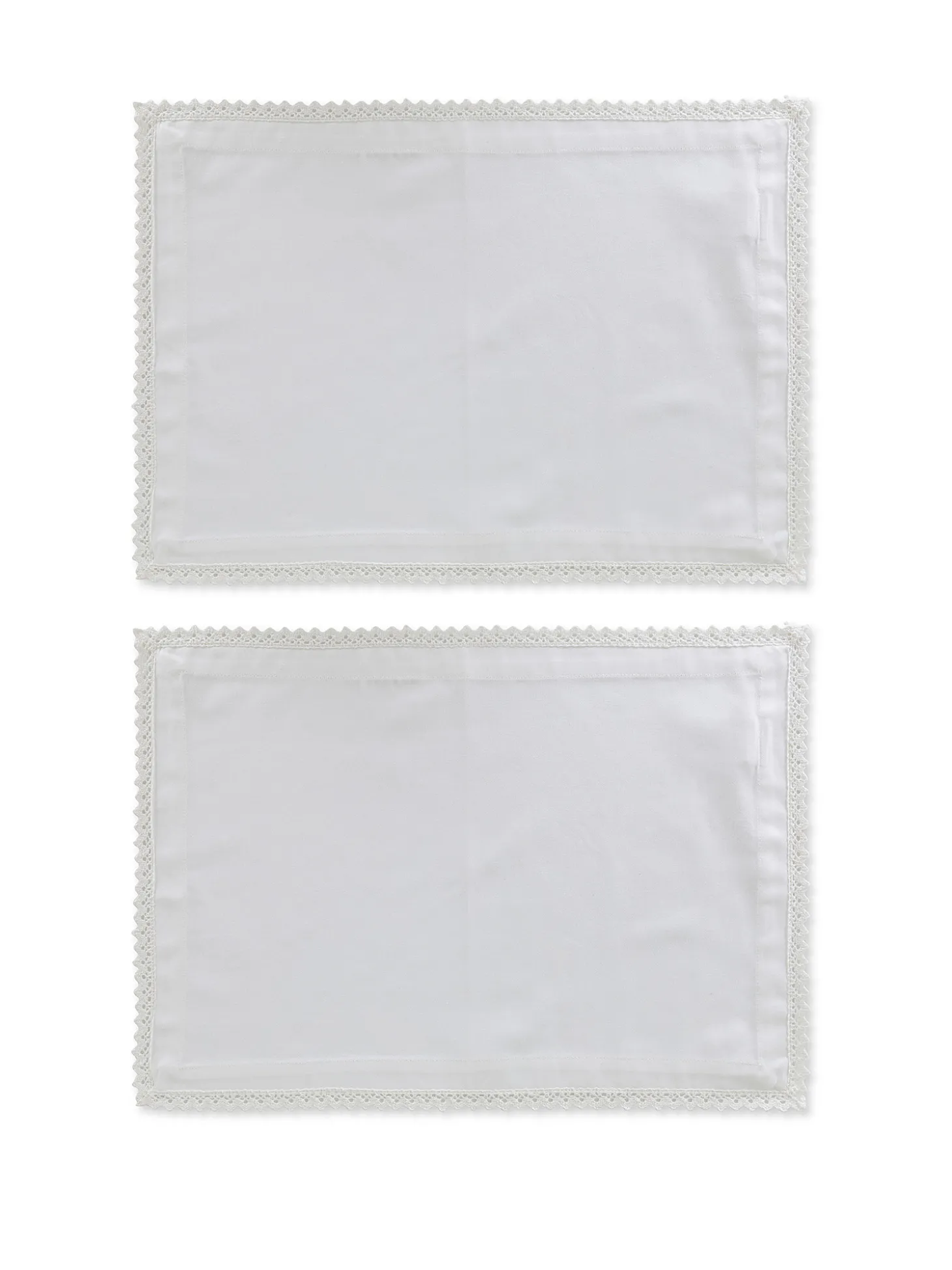 Set 2 tovagliette twill di cotone con ricamo