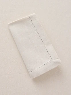 Set 2 tovaglioli in cotone e lurex con orlo à jour