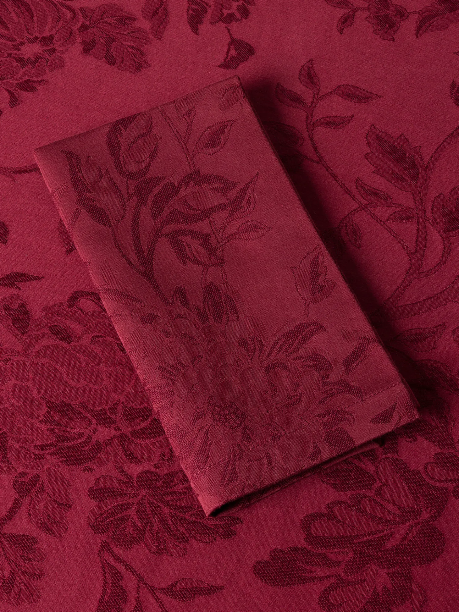 Set 2 tovaglioli in cotone e lino jacquard motivo floreale