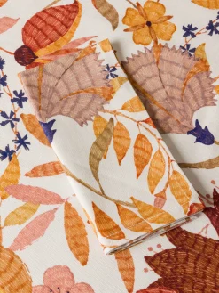 Set 2 tovaglioli in puro cotone stampa foliage