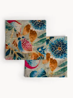 Set 2 tovaglioli in twill di puro cotone stampa floreale