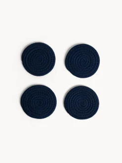 Set di 4 sottobicchieri in tessuto intrecciato