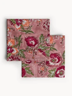 Set di 2 tovaglioli in puro cotone con stampa block print