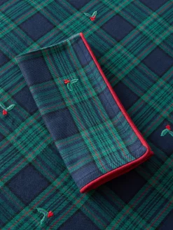Set di 2 tovaglioli in puro cotone con overlock a contrasto