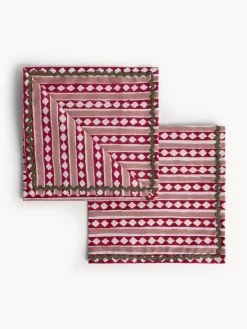 Set di 2 tovaglioli in puro cotone con stampa block print