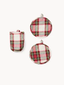 Set guanto cucina e due presine tartan
