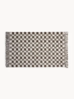Tappeto bagno in cotone fantasia a scacchiera
