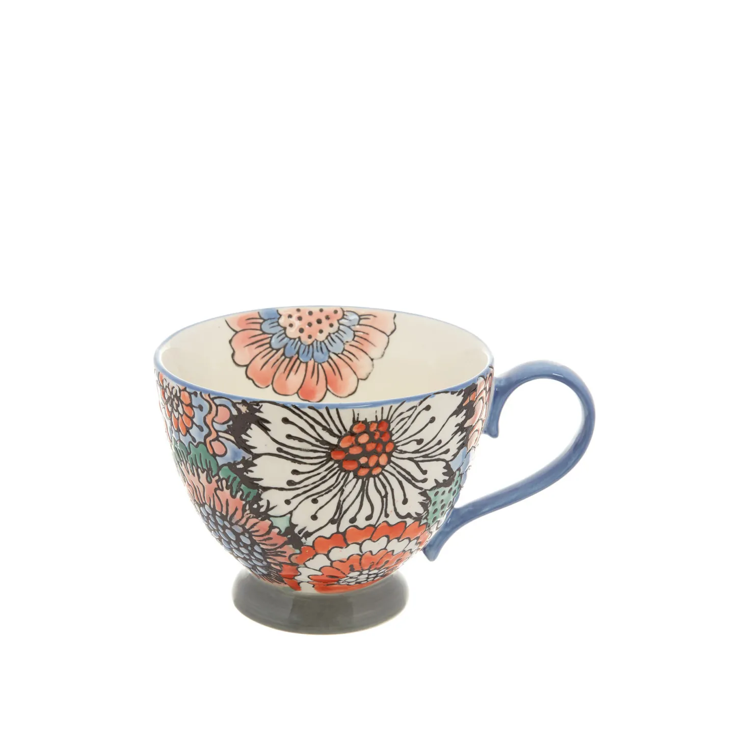 Tazza da colazione stoneware dipinta a mano