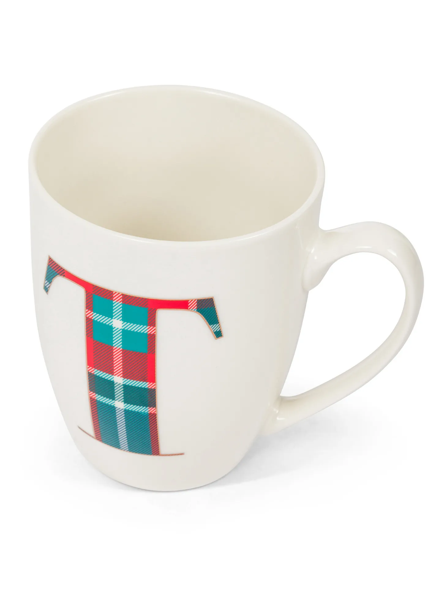 Tazza in porcellana lettera tartan