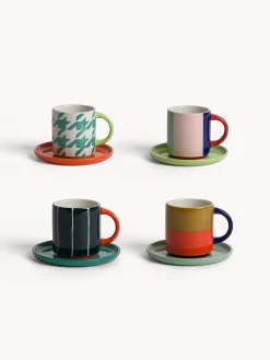 Tazze caffè in ceramica motivi astratti