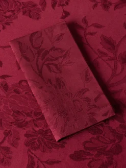 Tovaglia in cotone e lino jacquard motivo floreale