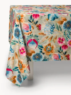 Tovaglia in twill di puro cotone stampa floreale