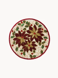 Tovaglietta decoro fiore con perline