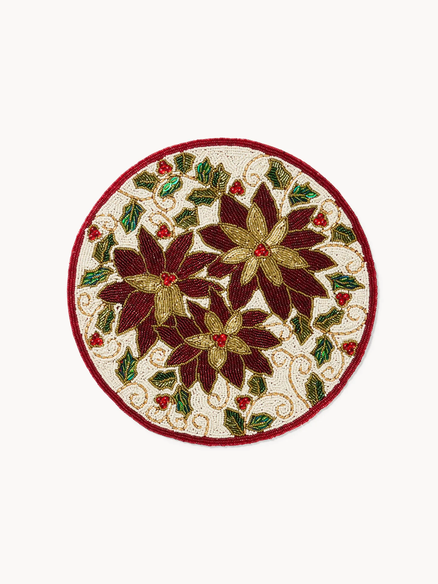 Tovaglietta decoro fiore con perline