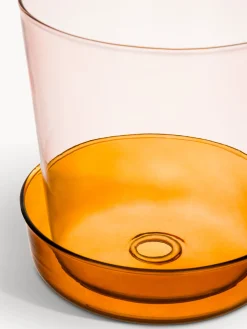 Vaso con piattino in vetro borosilicato