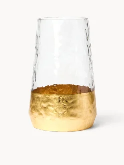 Vaso in vetro con fondo dorato