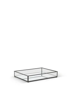 Vassoio decorativo vetro bordi neri