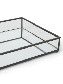 Vassoio decorativo vetro bordi neri