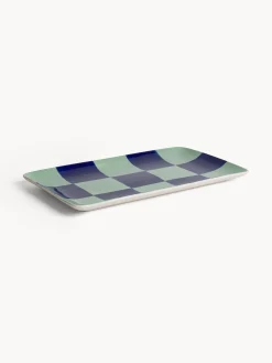 Vassoio in ceramica motivo check