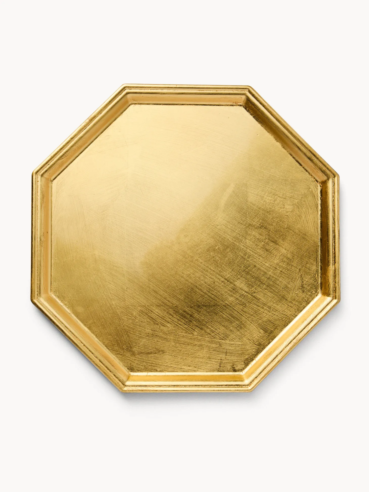 Vassoio ottagonale finitura oro