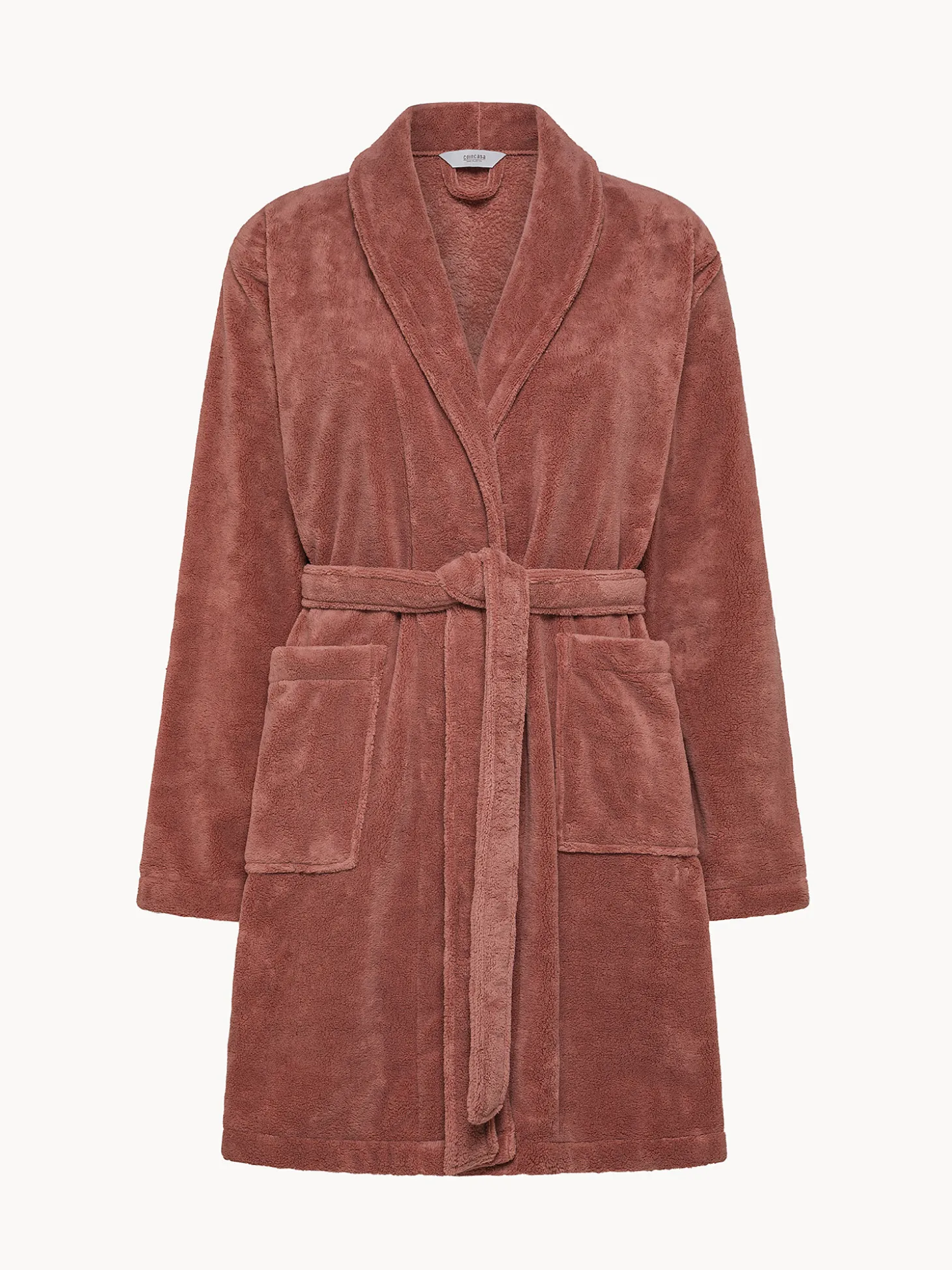 Vestaglia pile con scollo kimono